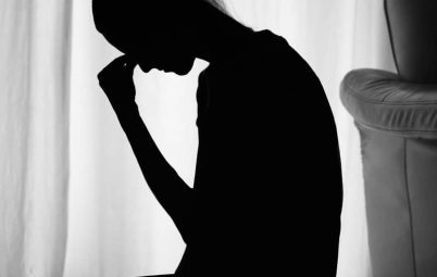 Woman looking sad.